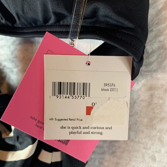 Kate Spade Womens High Neck Halter Monokini Stripe One Piece Swimsuit Size L NWT - Picture 3 of 8